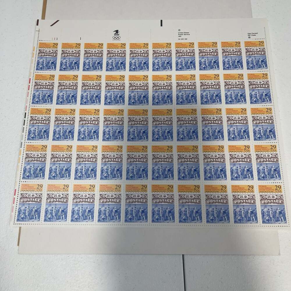 1992 World Columbian Stamp Expo 29c Scott #2616 Full Sheet of 50 MNH
